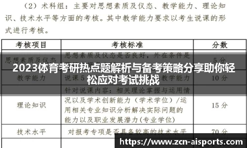 2023体育考研热点题解析与备考策略分享助你轻松应对考试挑战